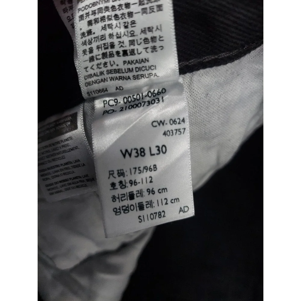 Levis 501 Jeans Mens 36x30 Black Button Fly Straight Classic Denim Tag 38x30‎